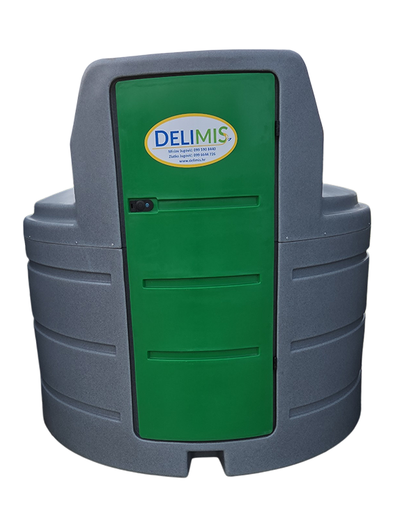 Stacionarni okrugli spremnik 2500L - bočni pogled